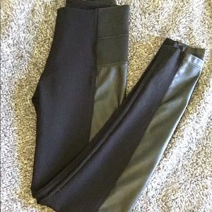 Leather sided leggings